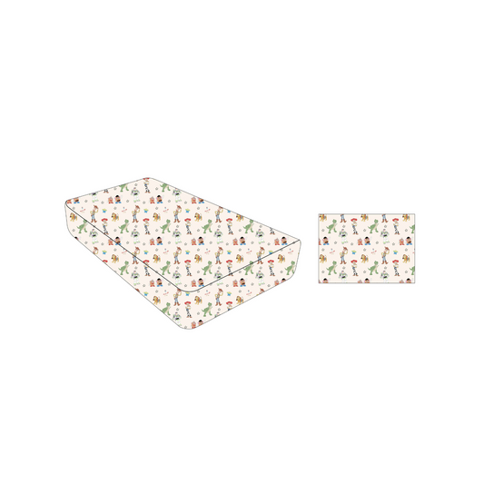 Toys in Tow: Twin Fitted Sheet & Pillow Case