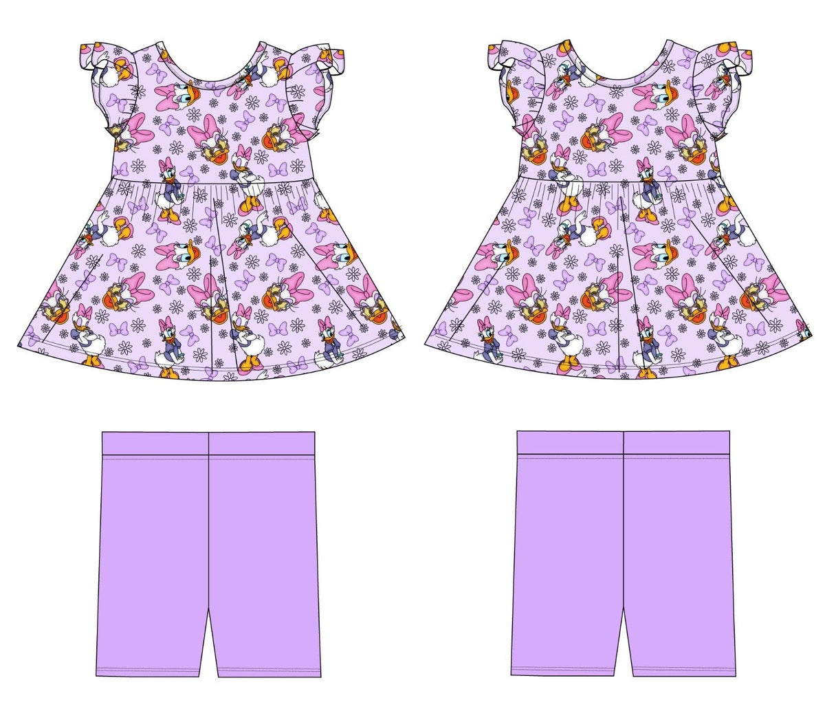 Daisy: Peplum Biker Short Set
