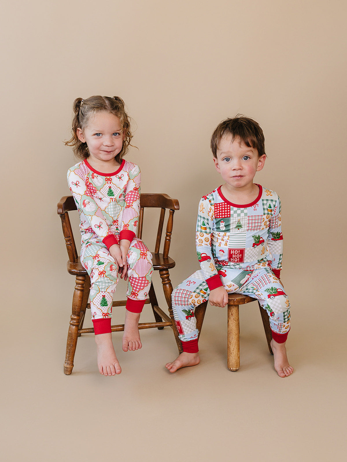 Bamboo Two Piece Set | Santa Patchwork