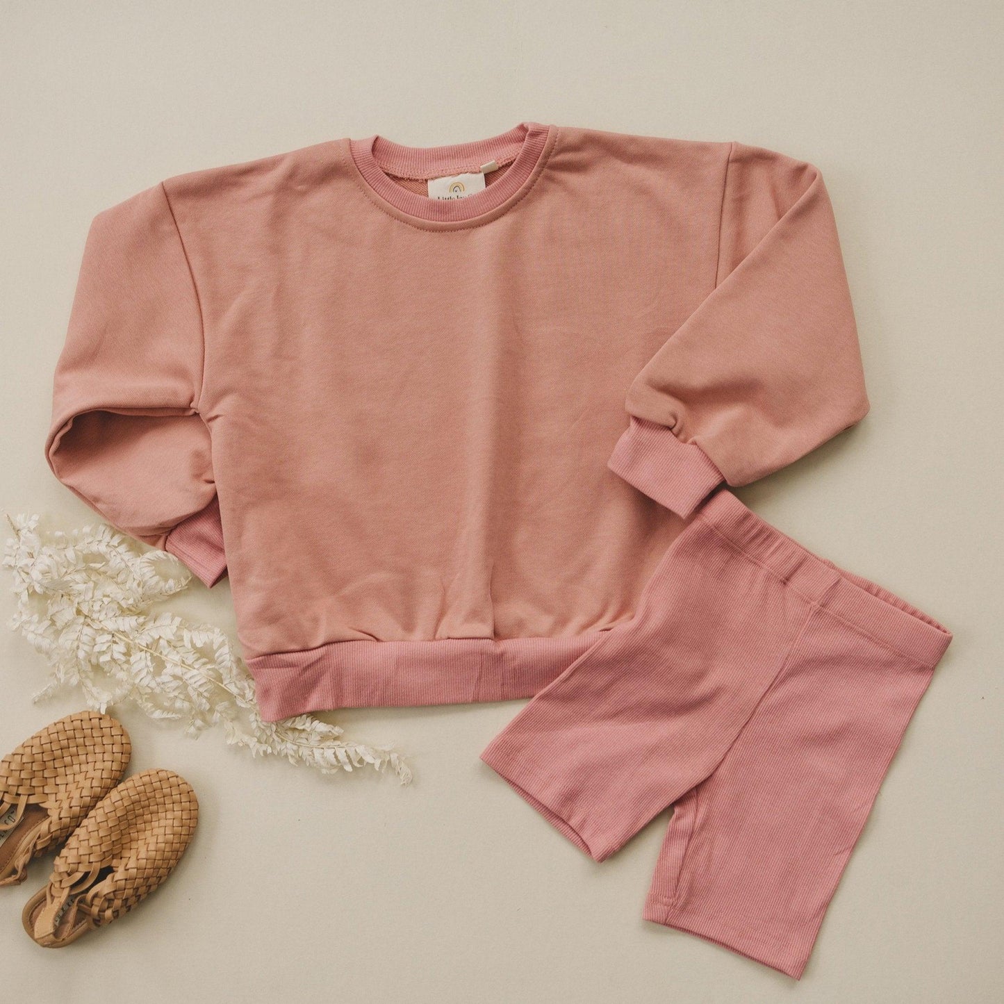 Crewneck Sweatshirt & Bike Shorts Set