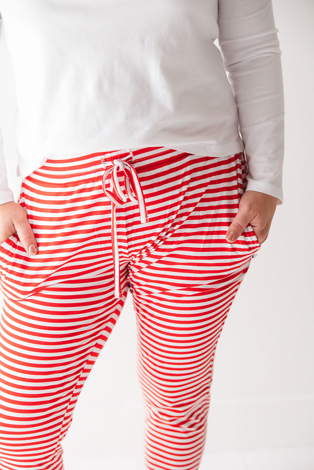 Red Stripes Mom Jogger