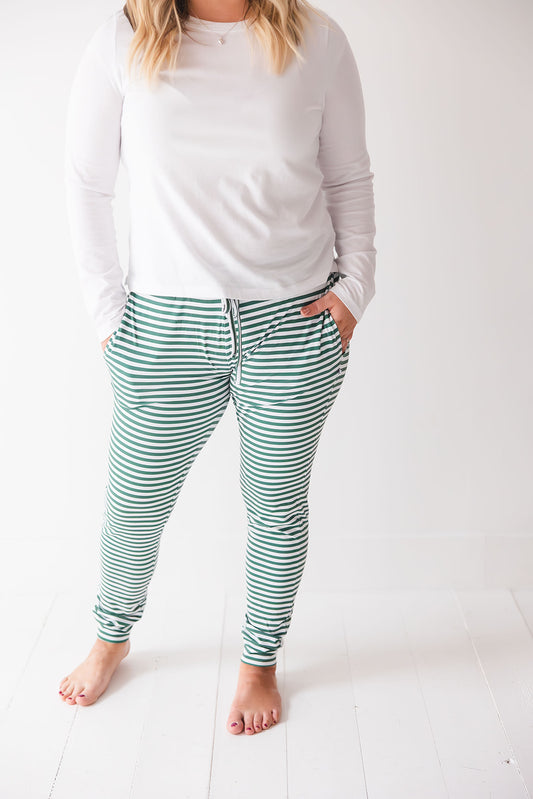 Green Stripes Mom Jogger