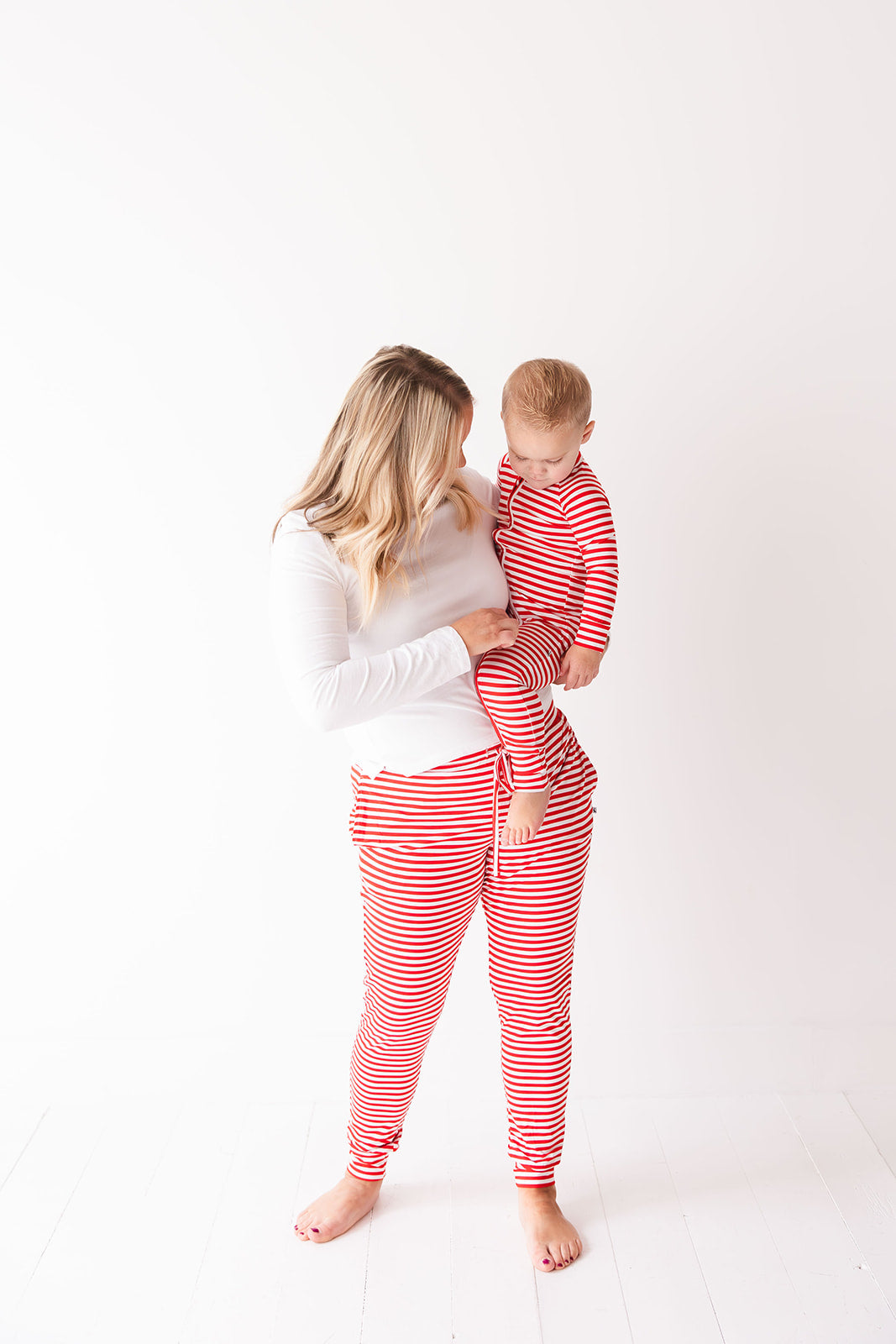 Red Stripes Mom Jogger