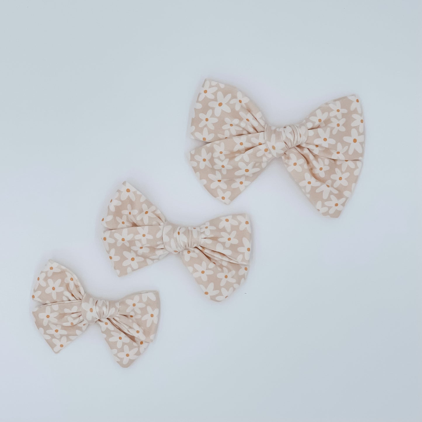 Tan Flower Bow