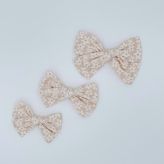 Tan Flower Bow