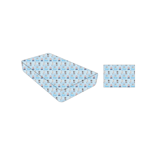 Frosty Friends: Twin Fitted Sheet & Pillow Case