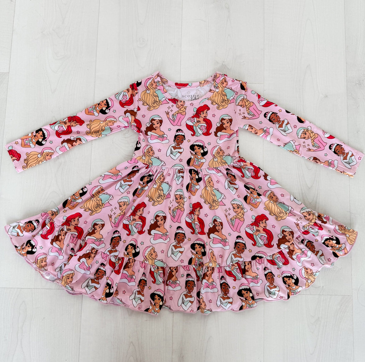 Royal Christmas: Long Sleeve Ruffle Dress