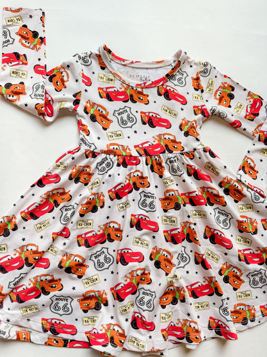 Route 66: Long Sleeve Skater Dress