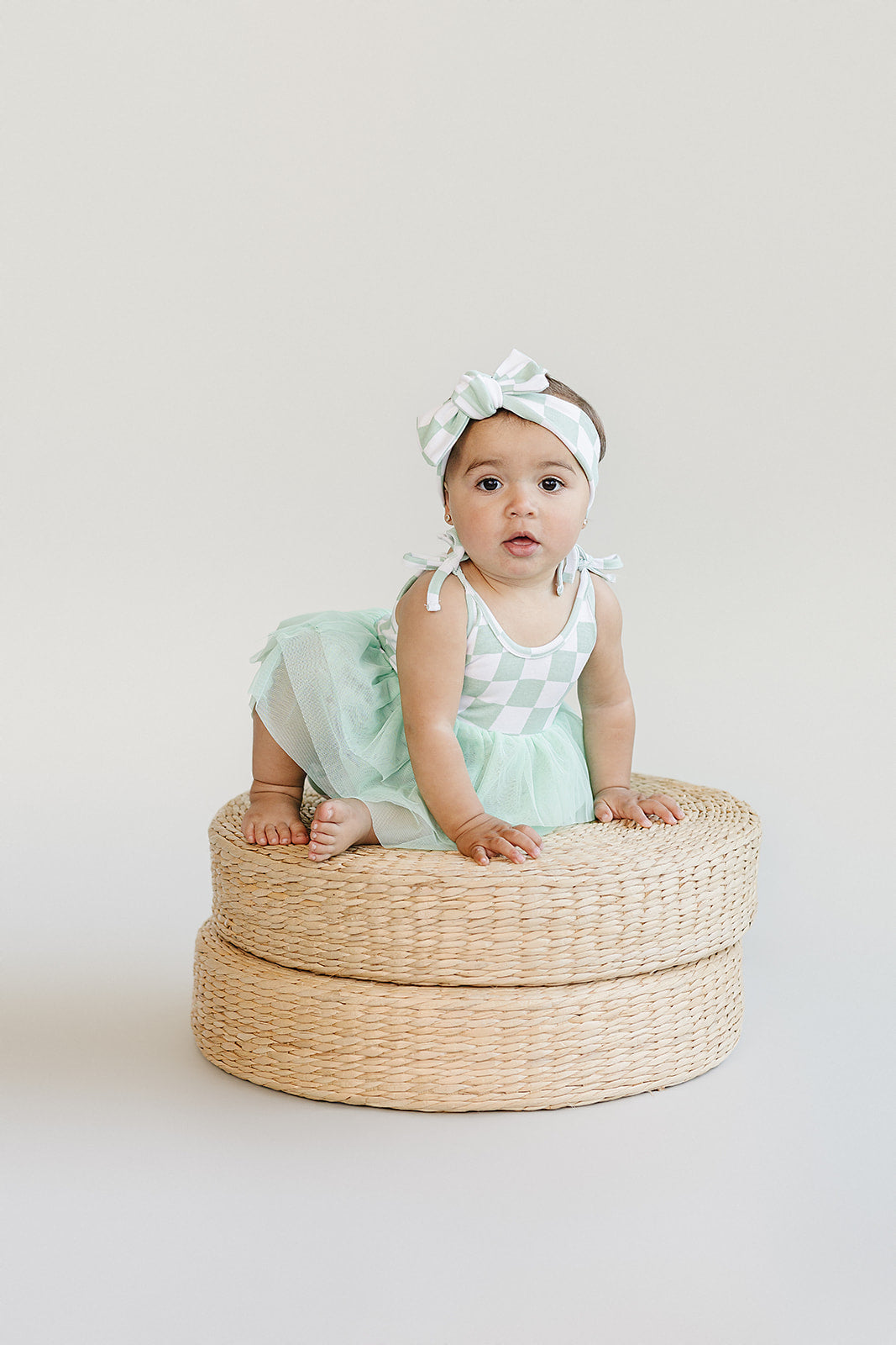 Checkered Headband | Mint