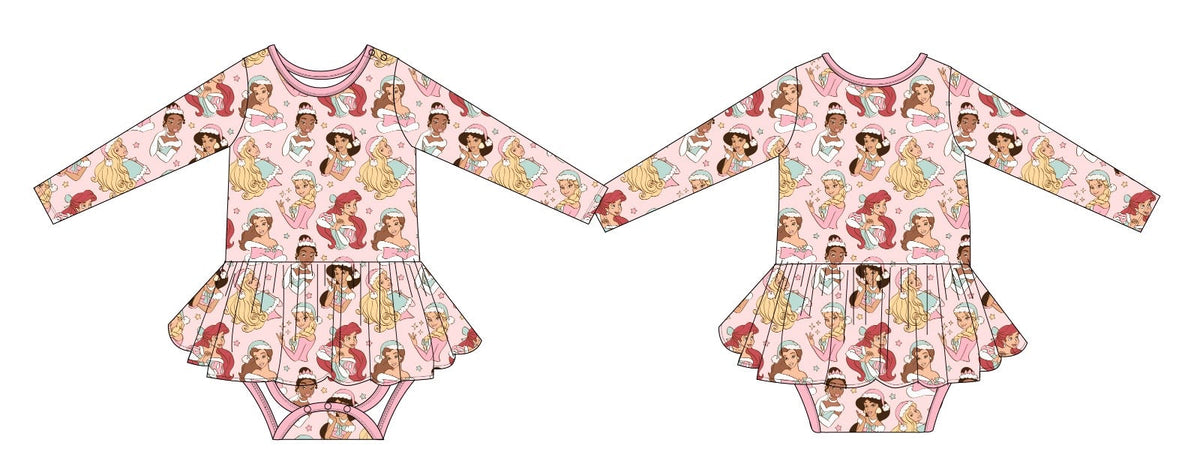 Royal Christmas: Long Sleeve Bodysuit Twirl Dress