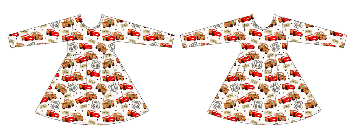 Route 66: Long Sleeve Skater Dress