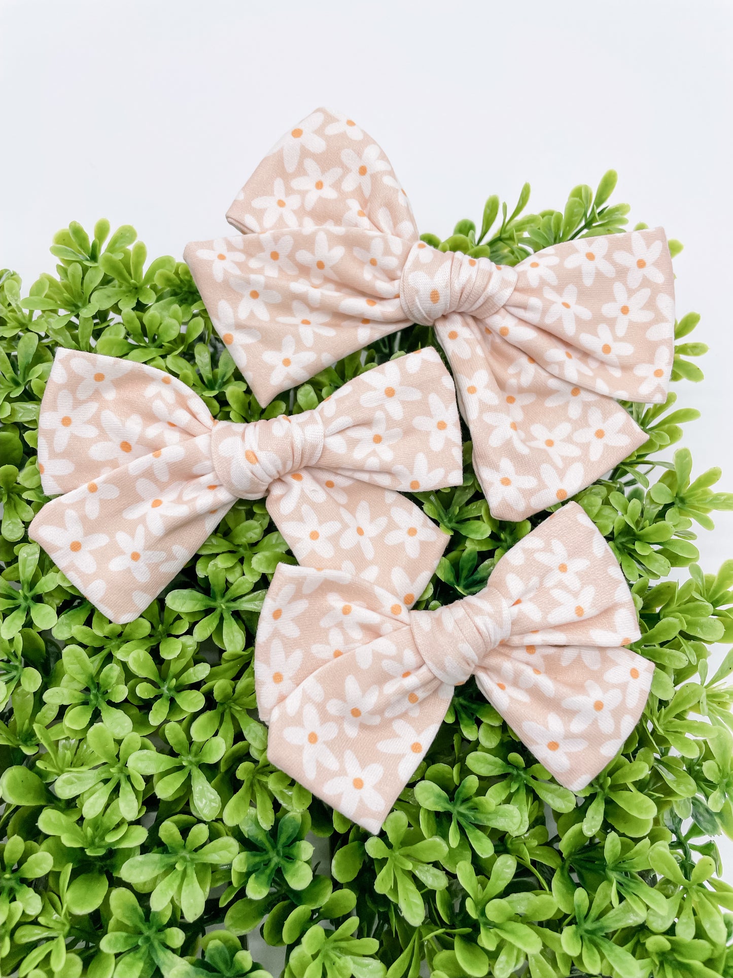 Tan Flower Bow