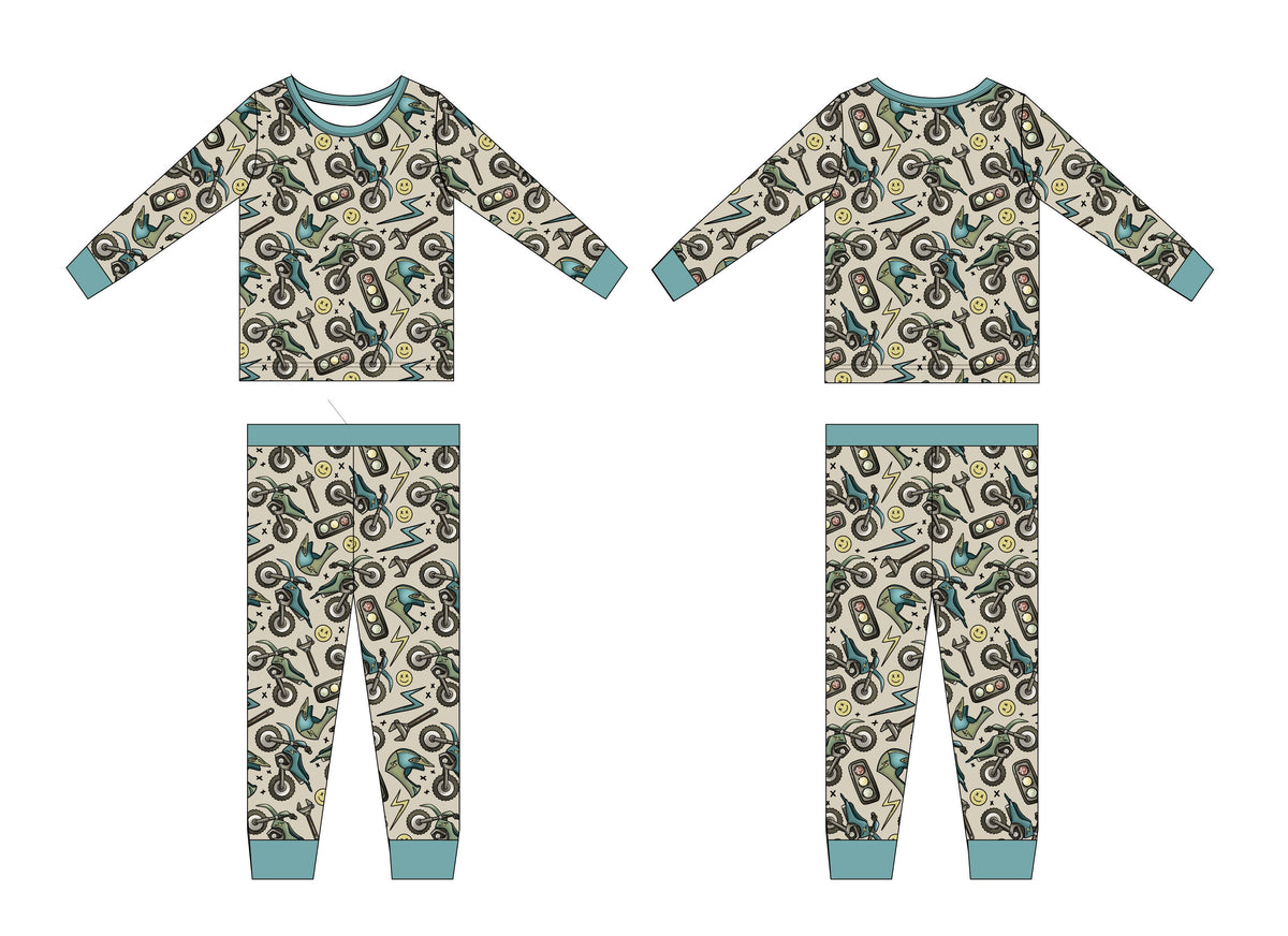 Moto Mayhem: 2 Piece Pajamas