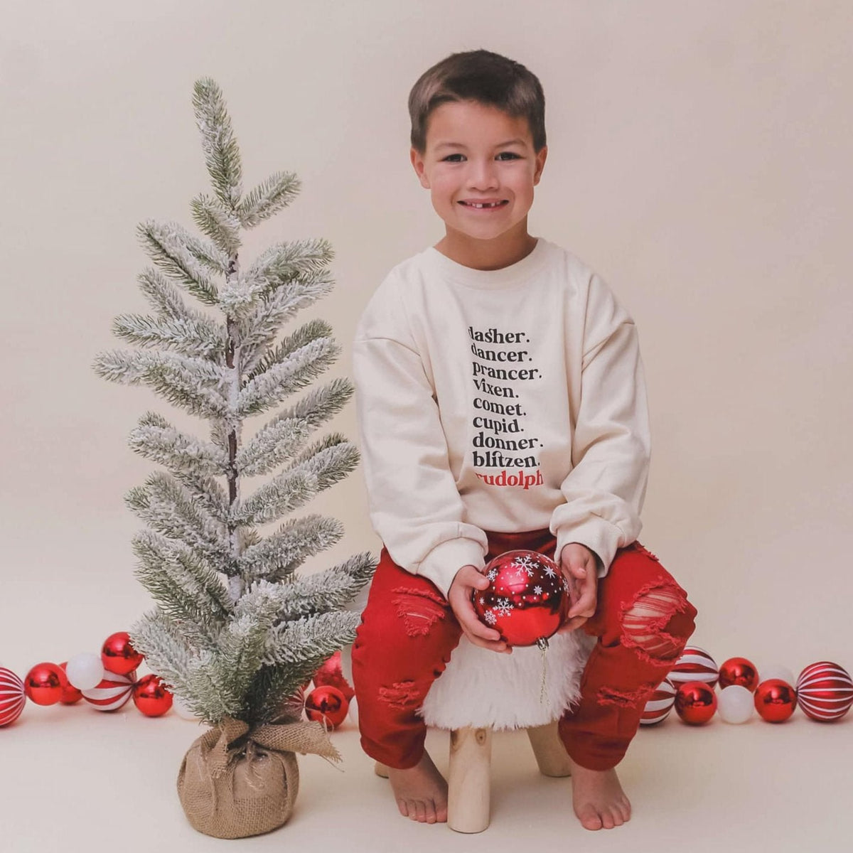 Reindeer Names Crewneck Sweatshirt