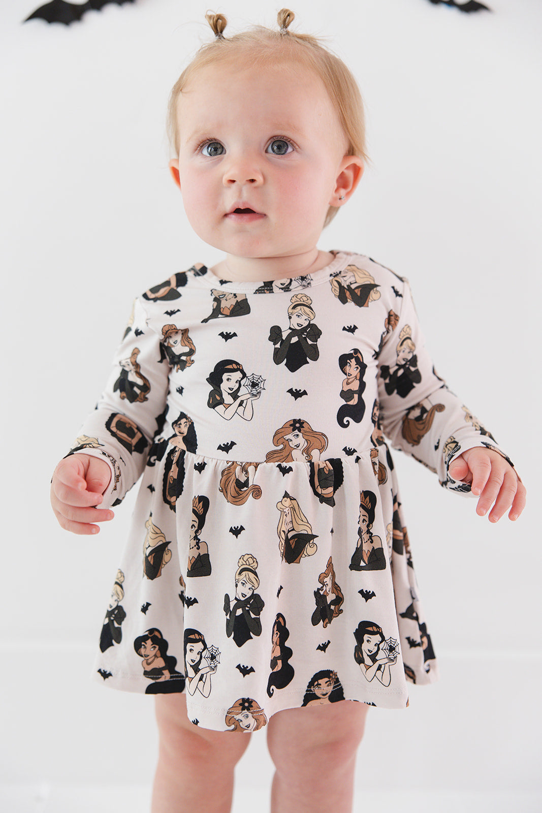 Fairytale Frights: Long Sleeve Baby Twirl Dress with Bodysuit