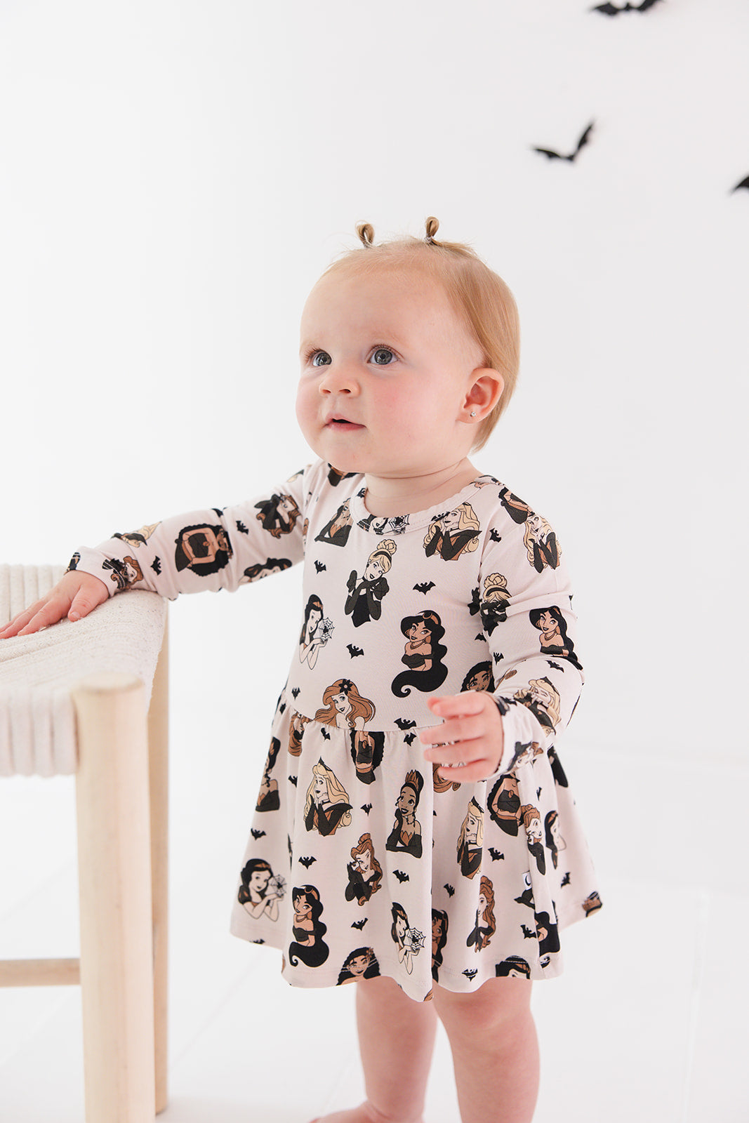 Fairytale Frights: Long Sleeve Baby Twirl Dress with Bodysuit