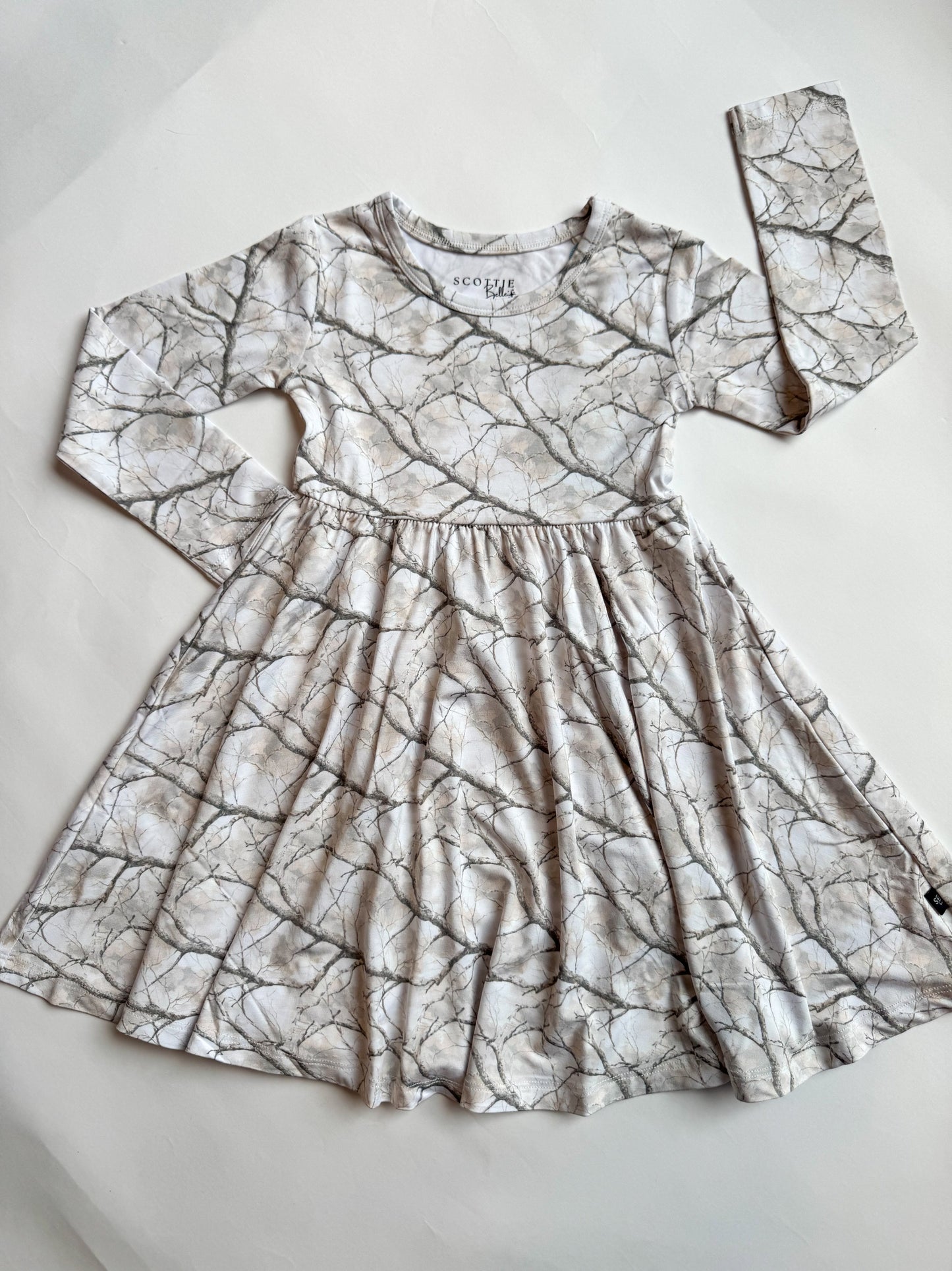 Whiteout: Long Sleeve Skater Dress