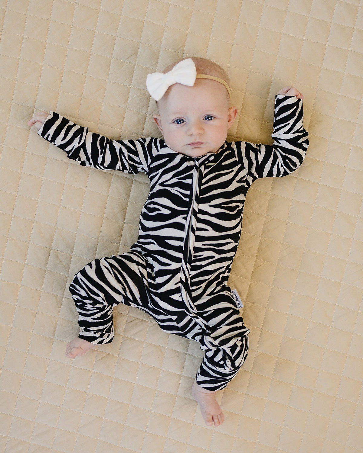 Bamboo Zip Romper | Zebra