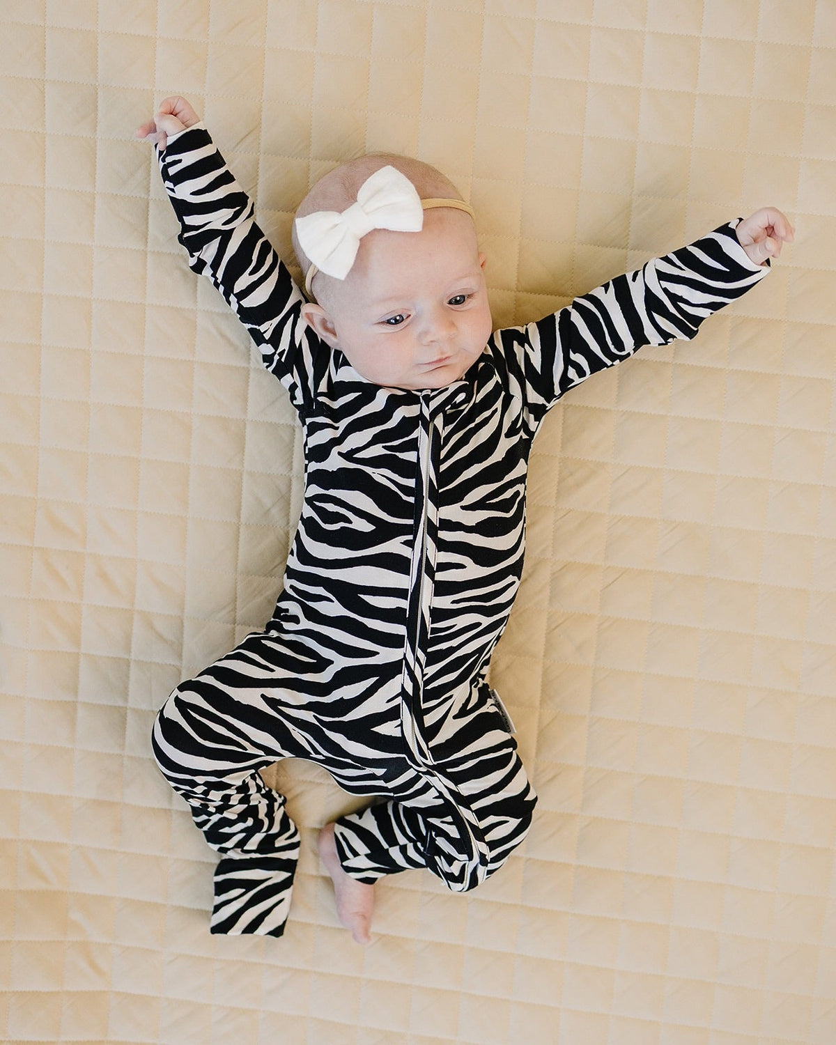 Bamboo Zip Romper | Zebra