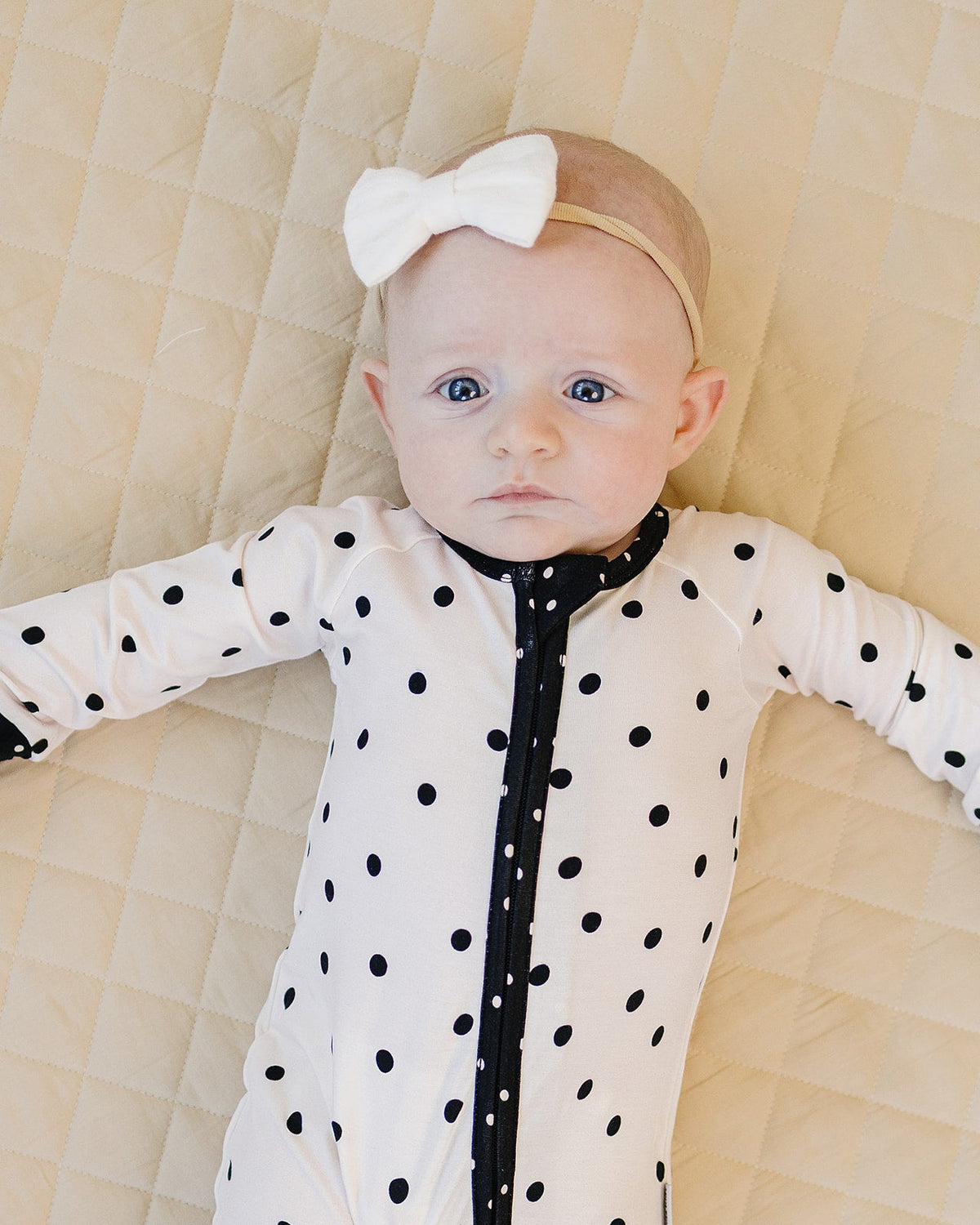 Bamboo Zip Romper | Classic Polka