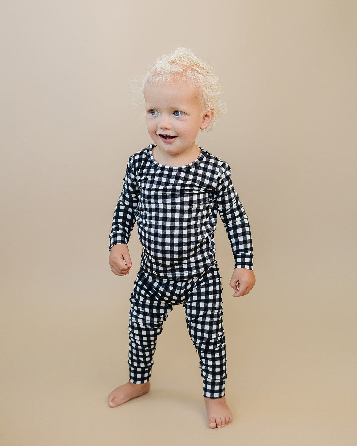 Bamboo Two Piece Set | Black Gingham