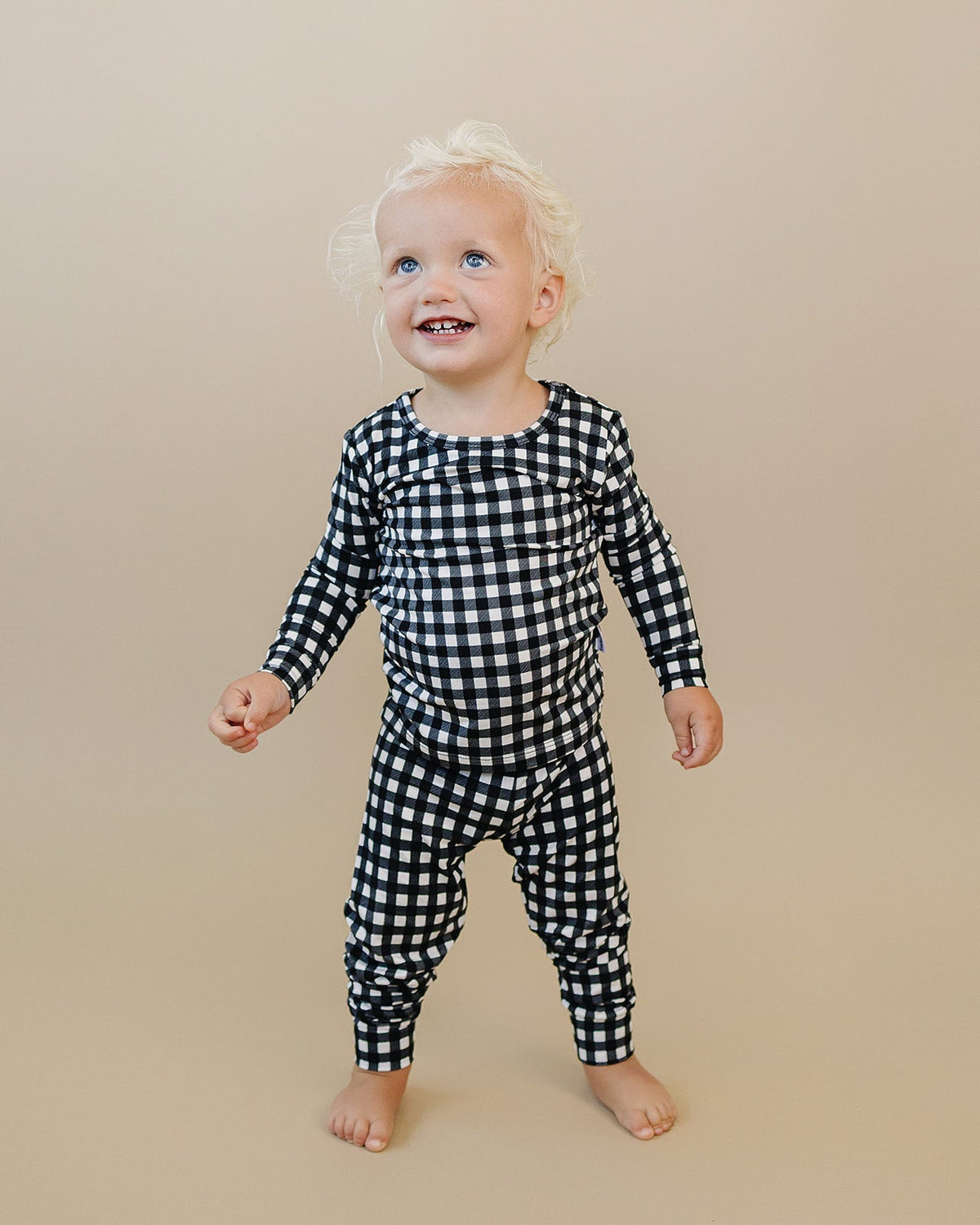 Bamboo Two Piece Set | Black Gingham
