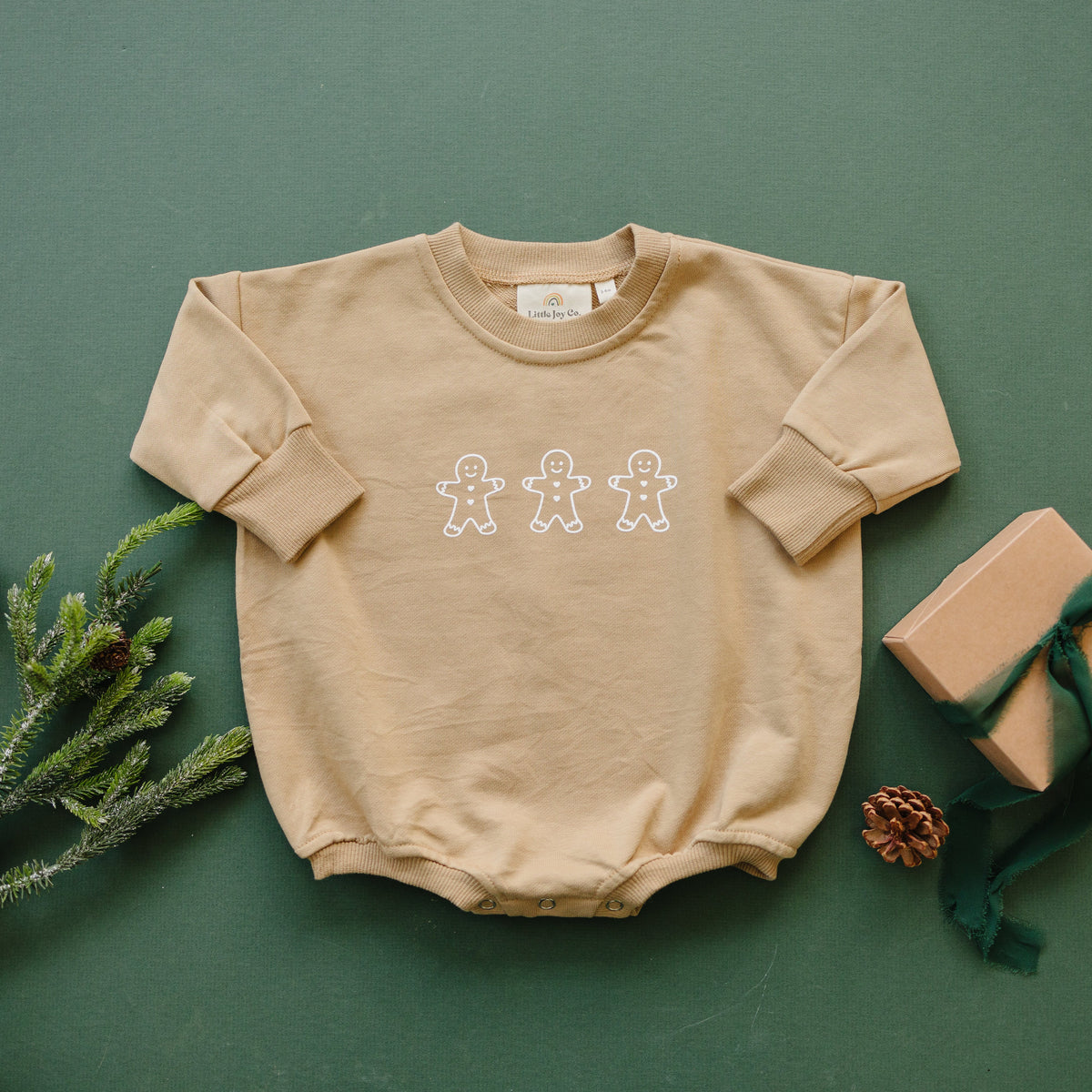 Gingerbread Christmas Sweatshirt Romper