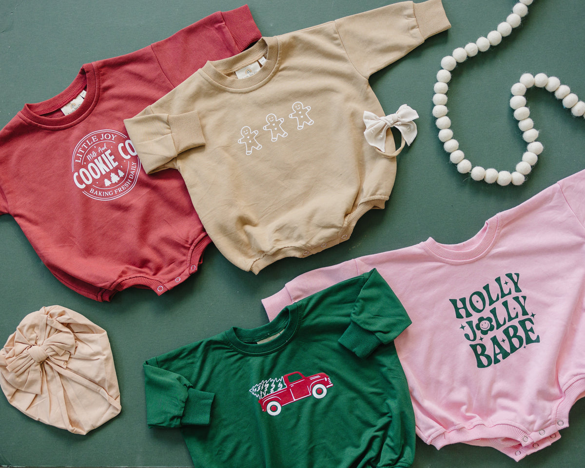 Gingerbread Christmas Sweatshirt Romper