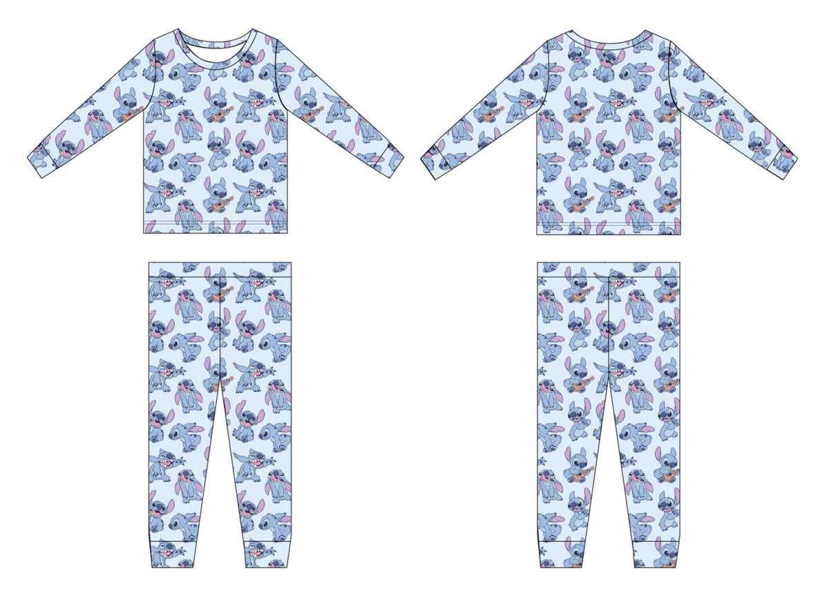 Blue Mischief (Ribbed): 2 Piece Set