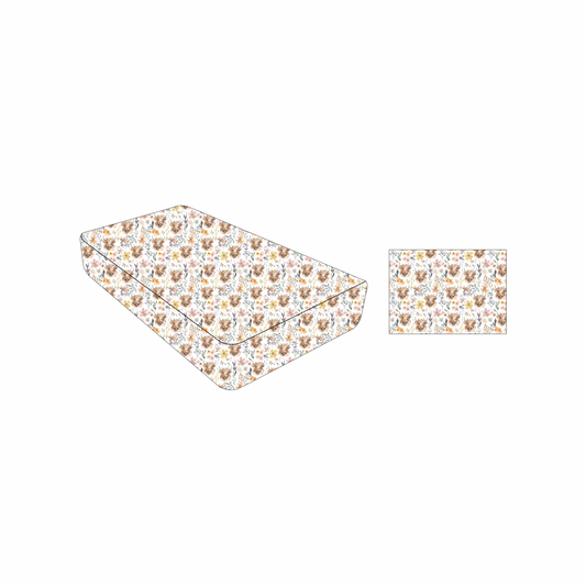 Pasture Petals: Twin Fitted Sheet & Pillow Caseus