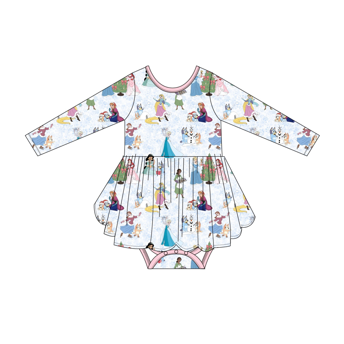 Holiday Girlies: Long Sleeve Baby Twirl Dress Bodysuit