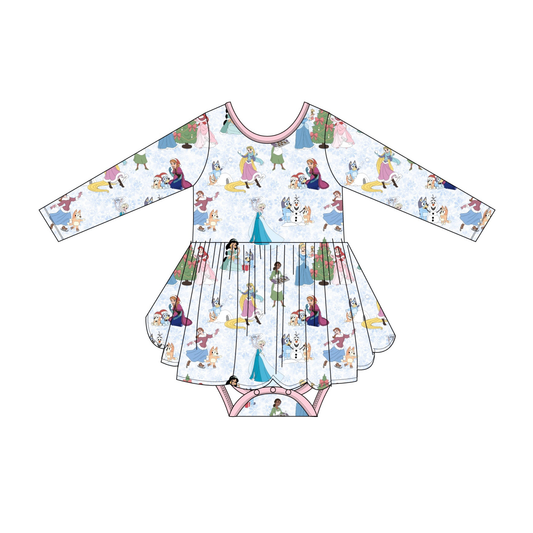 Holiday Girlies: Long Sleeve Baby Twirl Dress Bodysuit
