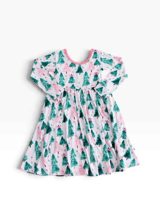 Pinkmas: Long Sleeve Twirl Dress