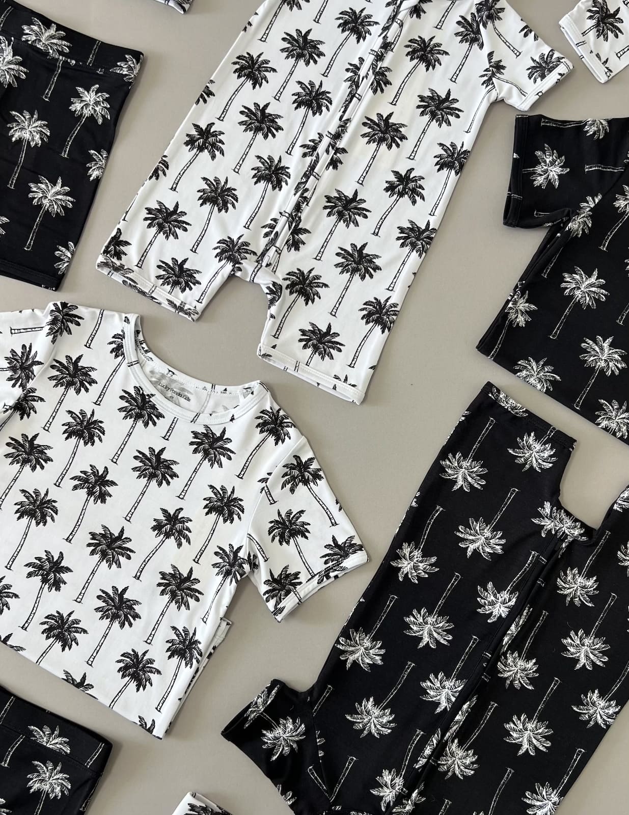 Bamboo Shorty Romper  | Palm Style Black