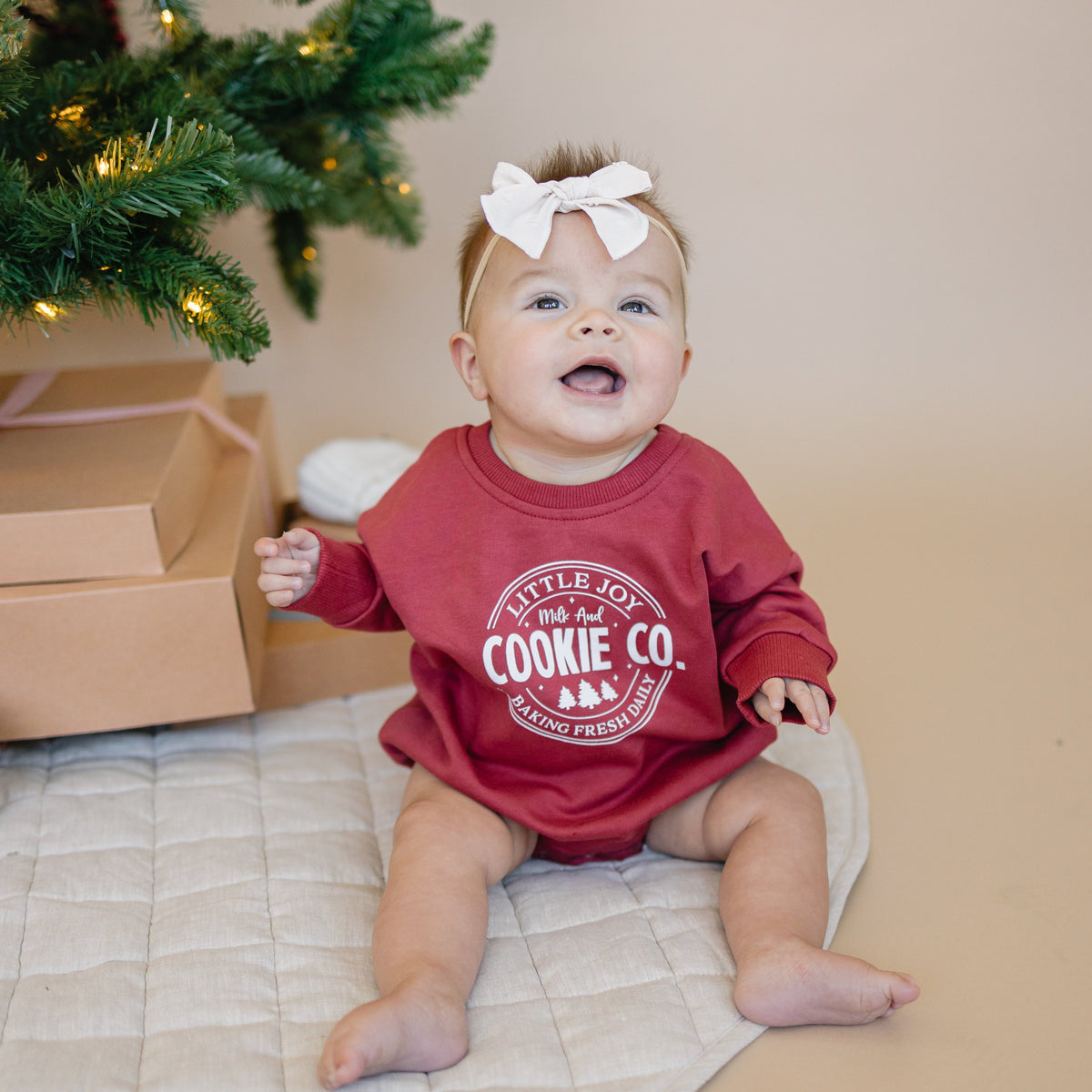 Little Joy Cookie Co. Christmas Sweatshirt Romper