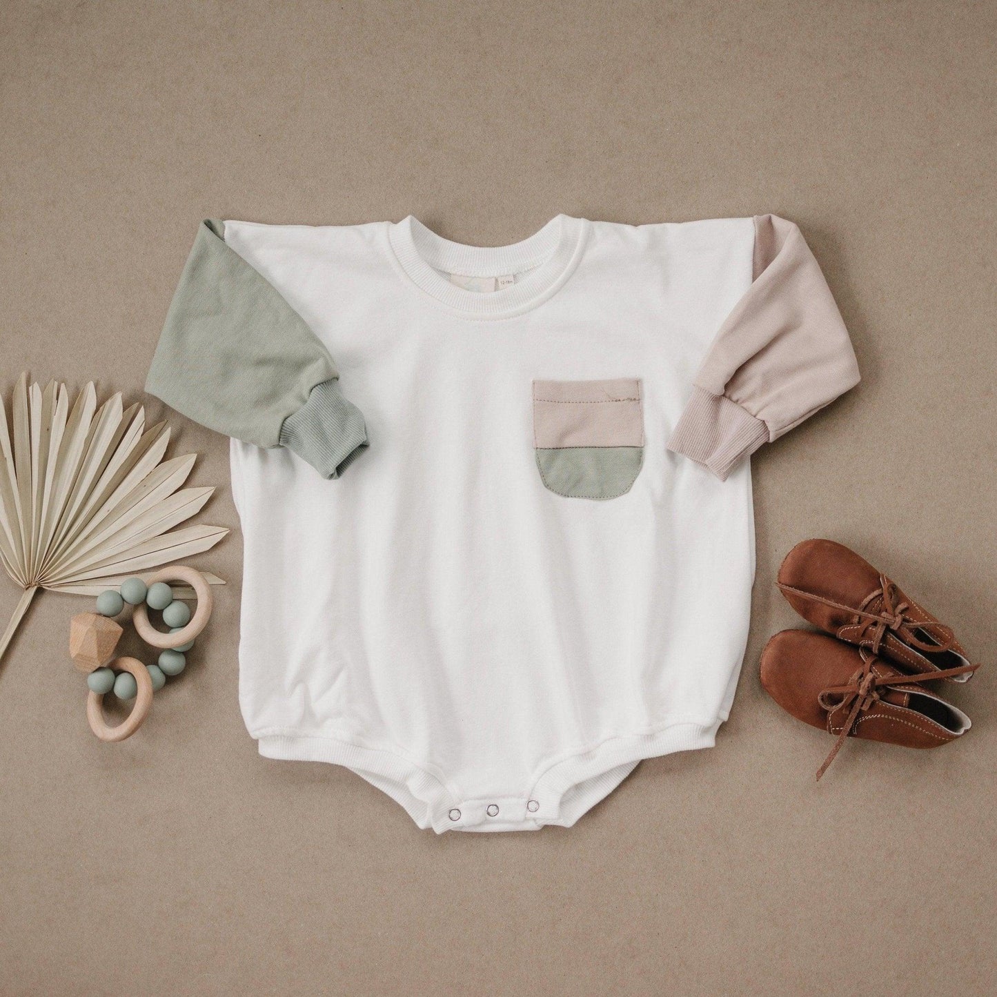 Colorblock Pocket Sweatshirt Romper - more colors