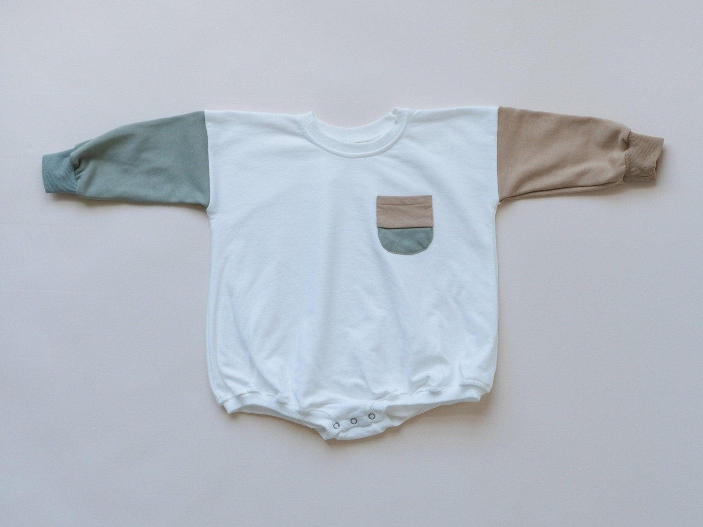 Colorblock Pocket Sweatshirt Romper - more colors