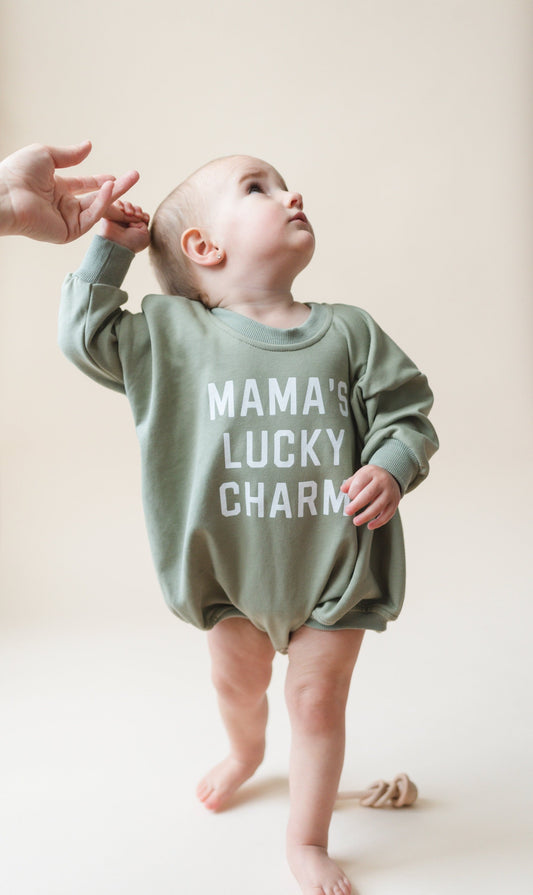 Mama'a Lucky Charm Sweatshirt Romper- more colors