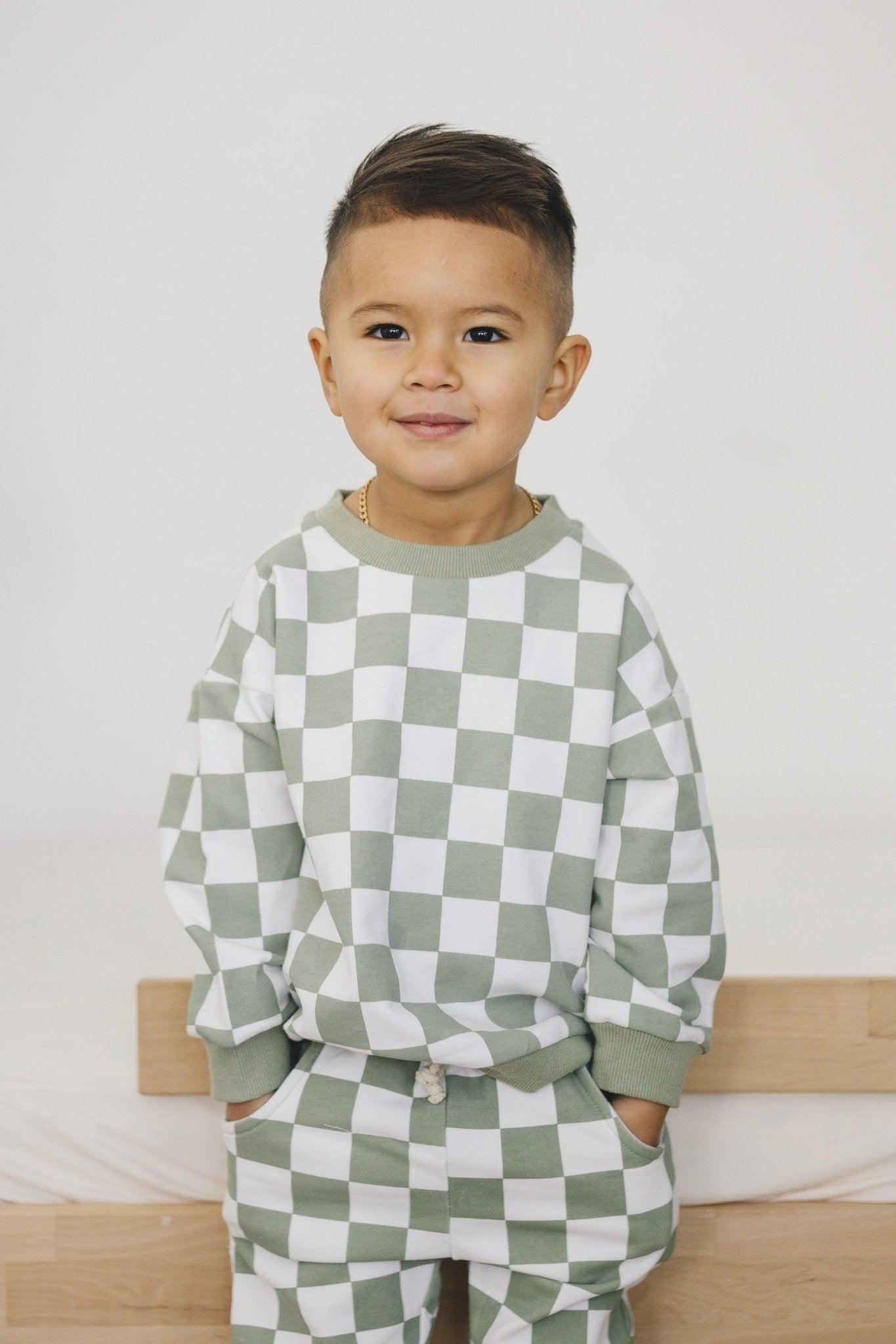 Organic Cotton Checkered Jogger Set - more colors