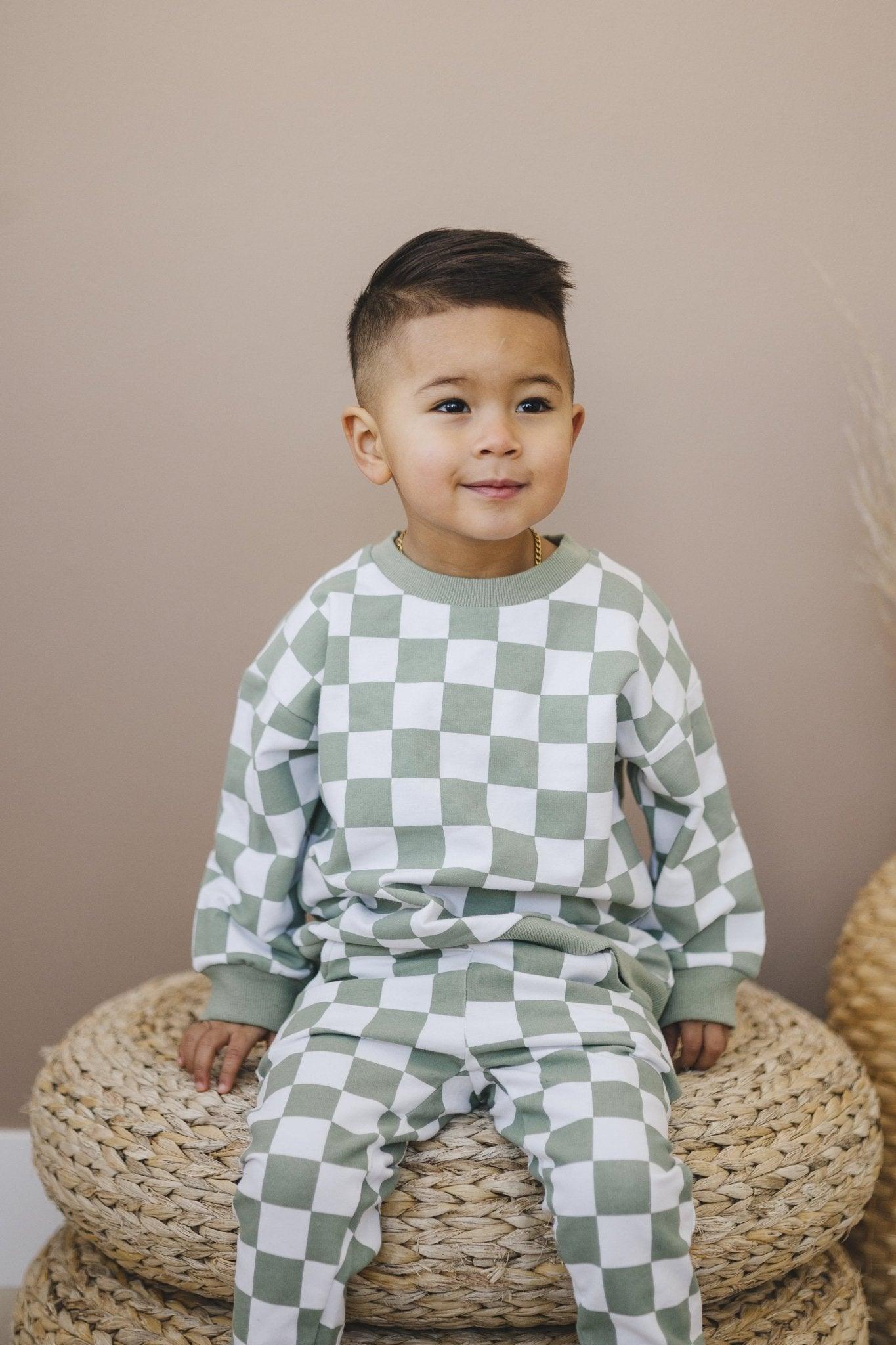 Organic Cotton Checkered Jogger Set - more colors