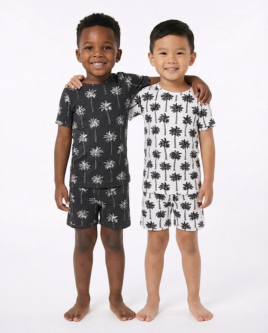 Bamboo Shorts Set | Palm Style Black